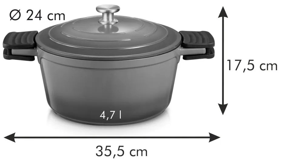 Indukciós tűzhelyhez alkalmas edény tapadásmentes felülettel 4.7 l Bordeaux – Tescoma