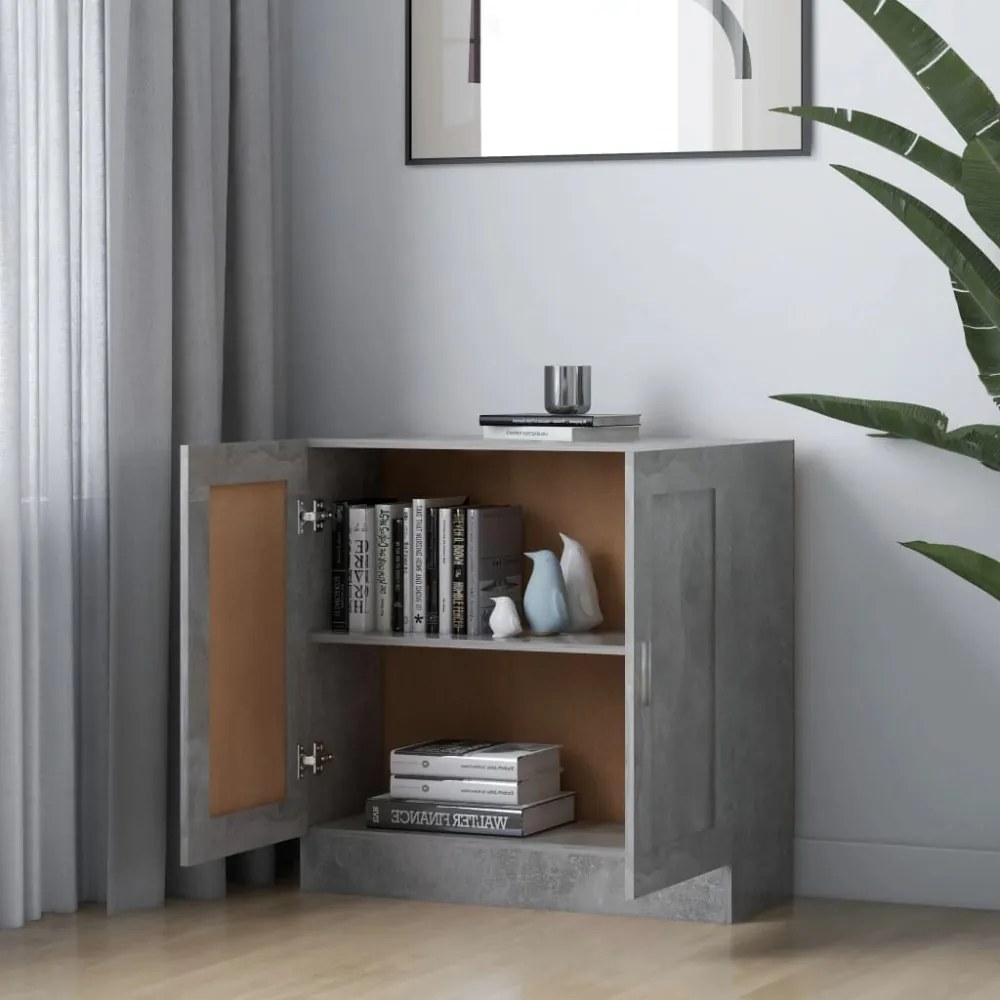 betonszürke szerelt fa könyvszekrény 82,5 x 30,5 x 80 cm