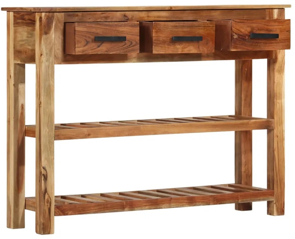 3 fiókos tömör fa tálalóasztal 110 x 30 x 80 cm