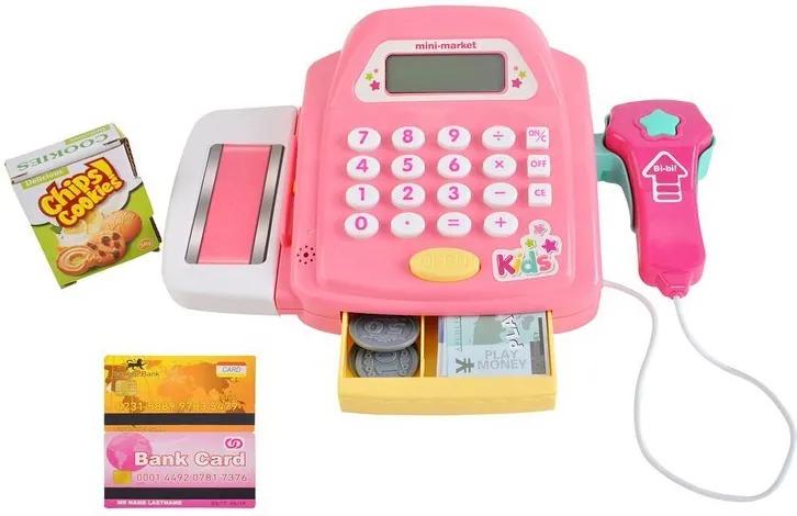 ISO Gyerek pénztárgép + kiegészítők rózsaszín, 9533