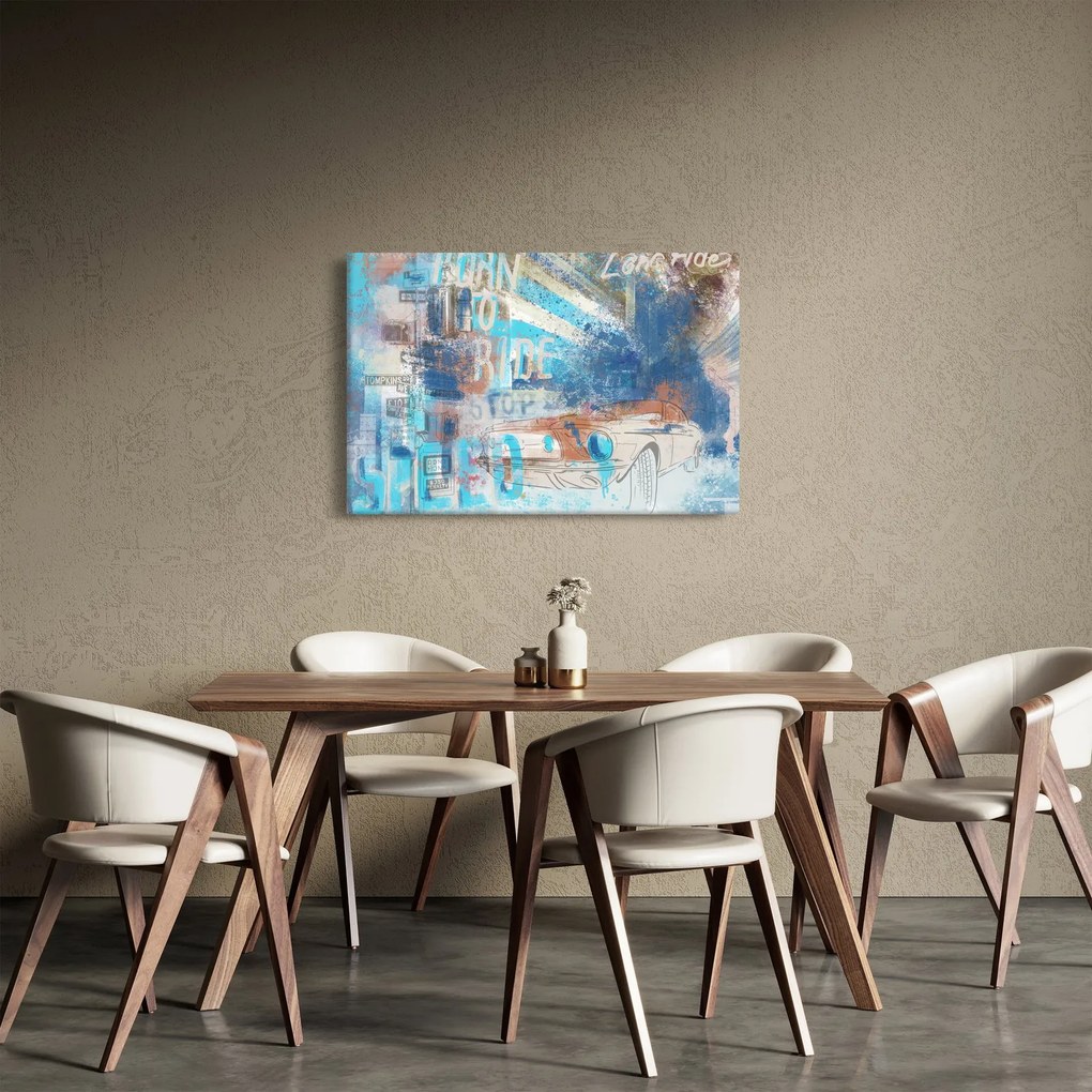 Kép - lovaglásra született, kék tónusok (90x60 cm)