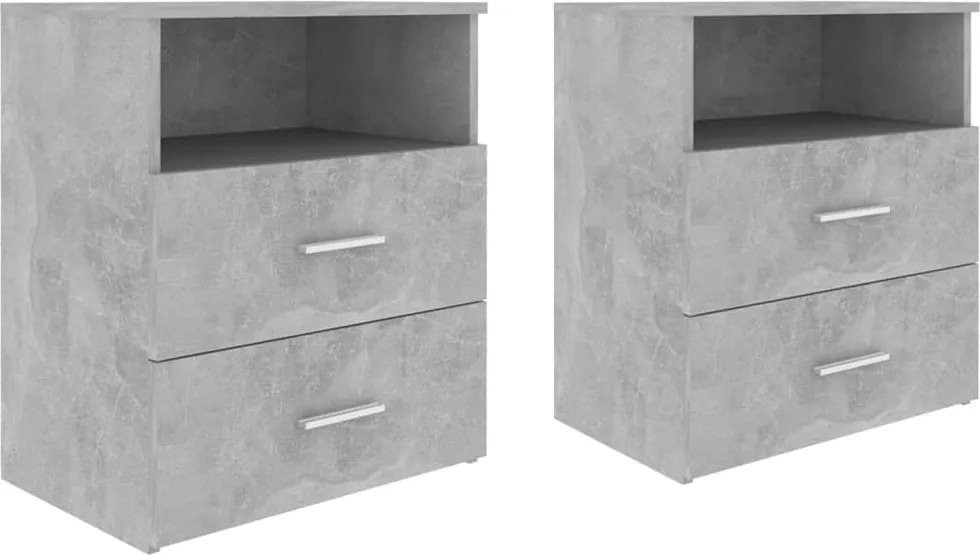 vidaXL 2 db betonszürke éjjeliszekrény 50 x 32 x 60 cm