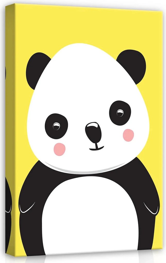 Vászonkép falikép sárga fehér panda gyerek dekoráció 40x60