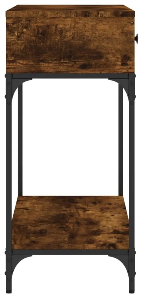 füstös tölgy színű szerelt fa tálalóasztal 100 x 34,5 x 75 cm
