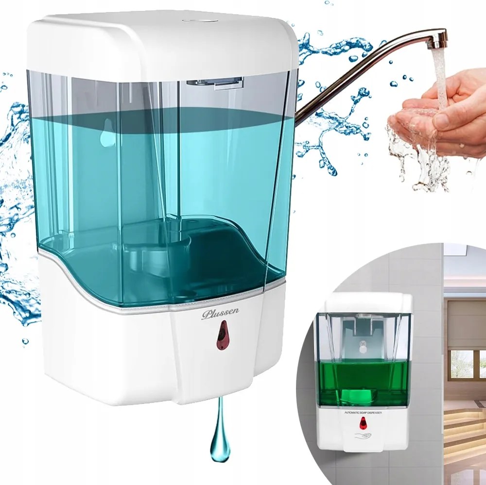 Automata szappanadagoló, 700 ml, Falra szerelhető, Fürdőszobába