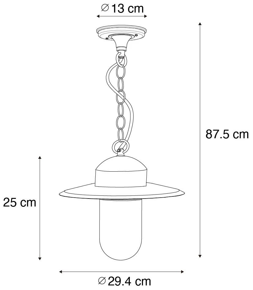 Modern kültéri függőlámpa sötétzöld IP44 - Kansas