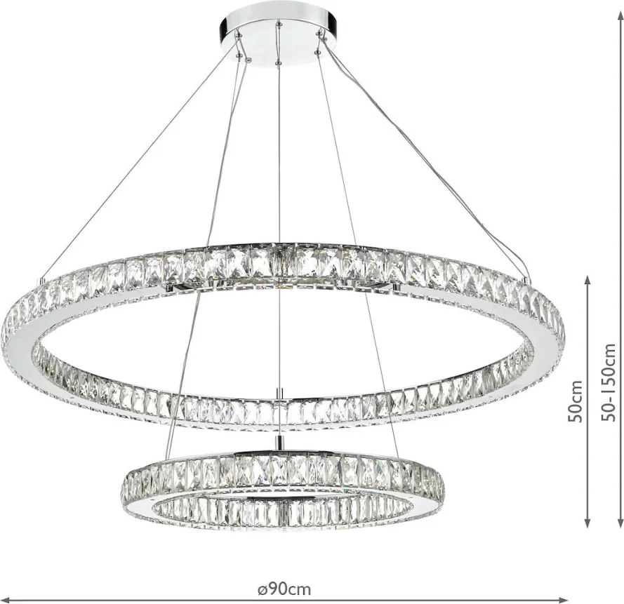 Dar Lighting WONDER WON2550 Függőlámpa 1x45W/LED 3000K 1000LM IP20
