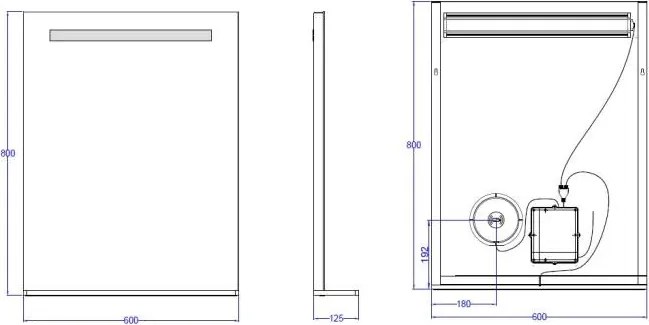 AREZZO design LED okos tükör világító polc + kozmetikai tükör 60x80cm