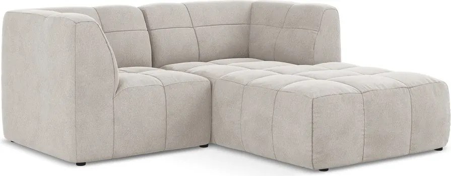 Bézs bársony sarokkanapé (jobb oldali-heverő résszel) Aloha – Makamii