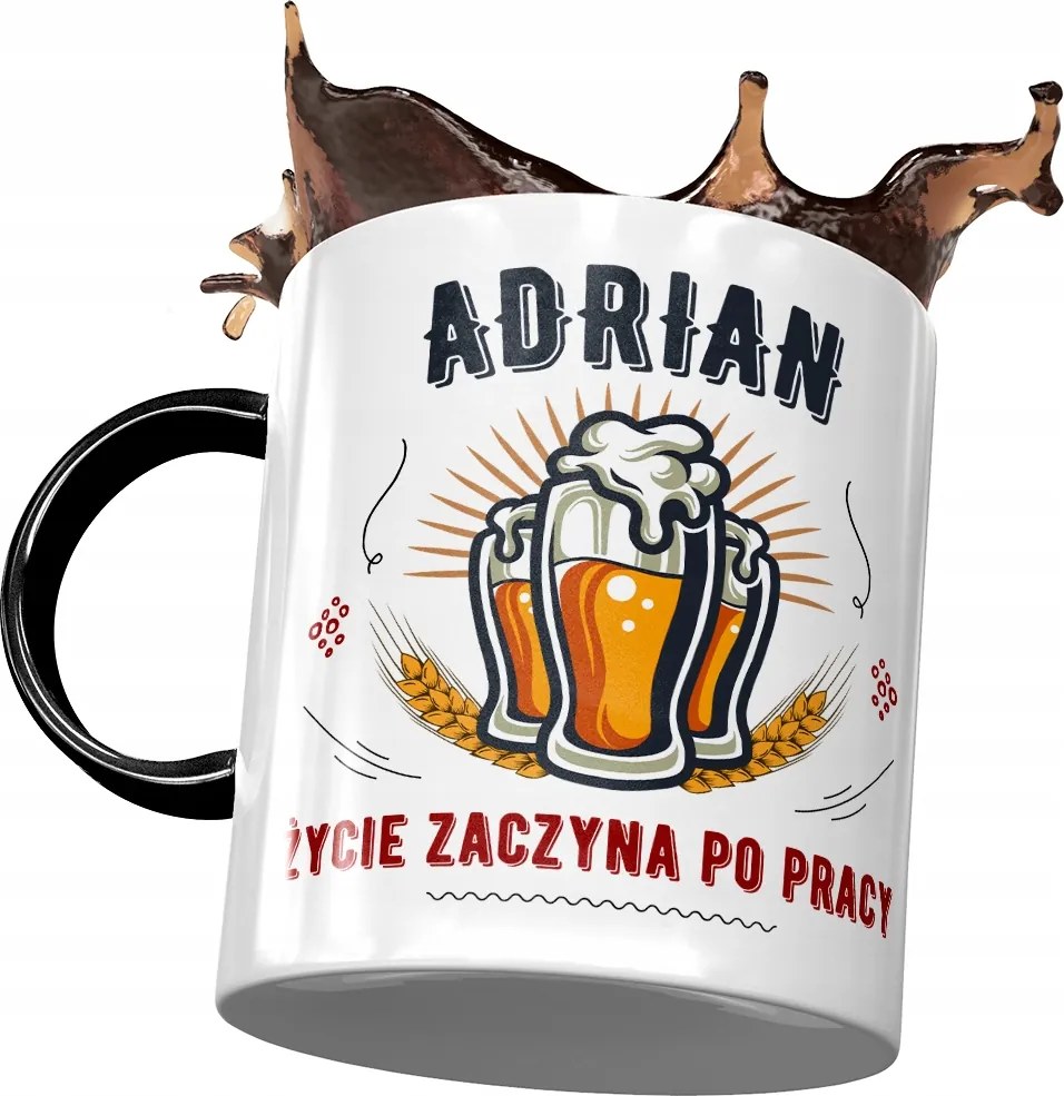 Fekete bögre Adrian Férj Kolléga Ajándék Nyomtatott Fotóval