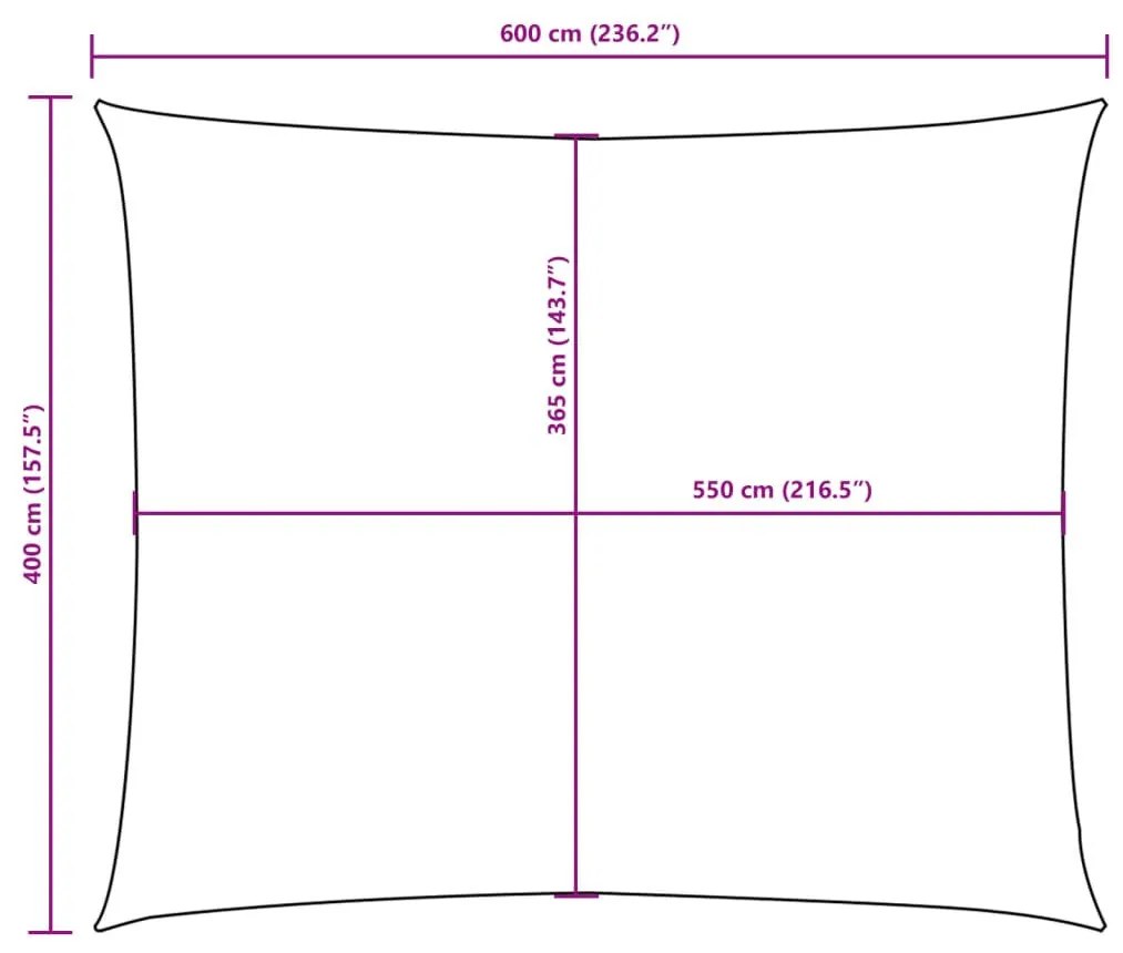 barna téglalap alakú oxford-szövet napvitorla 4 x 6 m