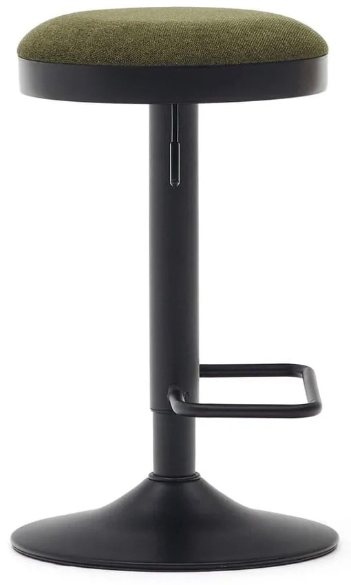 Sötétzöld kárpitozott állítható magasságú bárszék szett 2 db-os (ülésmagasság 53,5 cm) Zaib – Kave Home