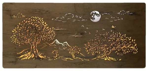 Li-Go 5478/DUB2 - Fényerőszabályozható LED fali dekoráció LED/24W/230V 130x60 cm tölgy