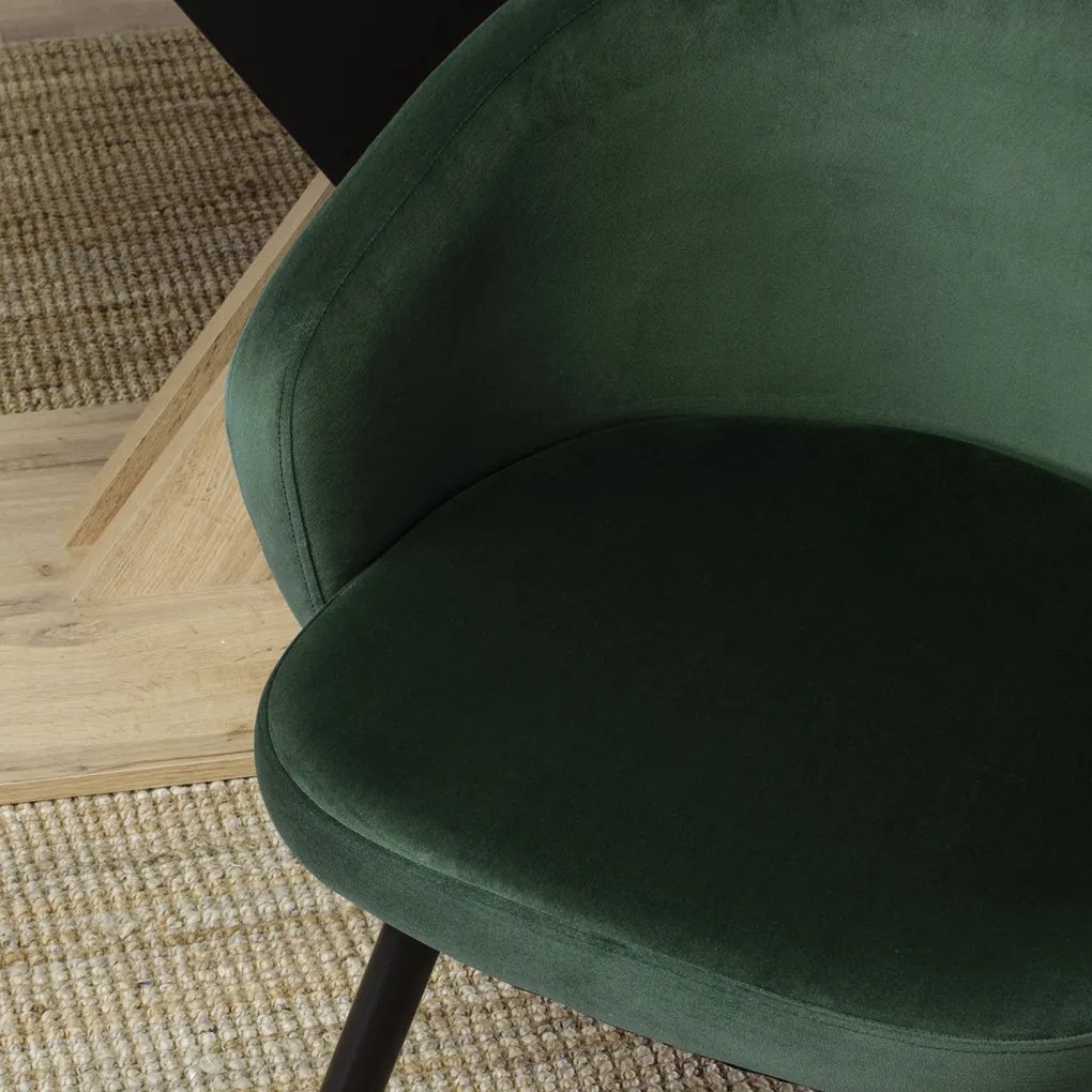 Elegáns Étkezőszék Zöld Bársony Kárpittal. ADELE