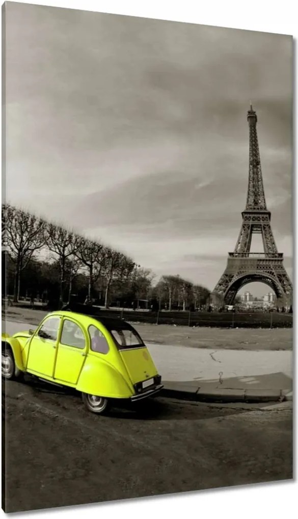 Vászonkép 80x120 Sárga autó Franciaországban
