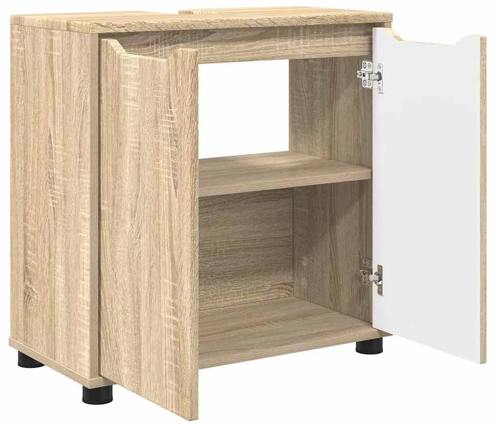 Fürdőszoba mosdószekrény Sonoma tölgy 60 x 30 x 60 cm Faanyag