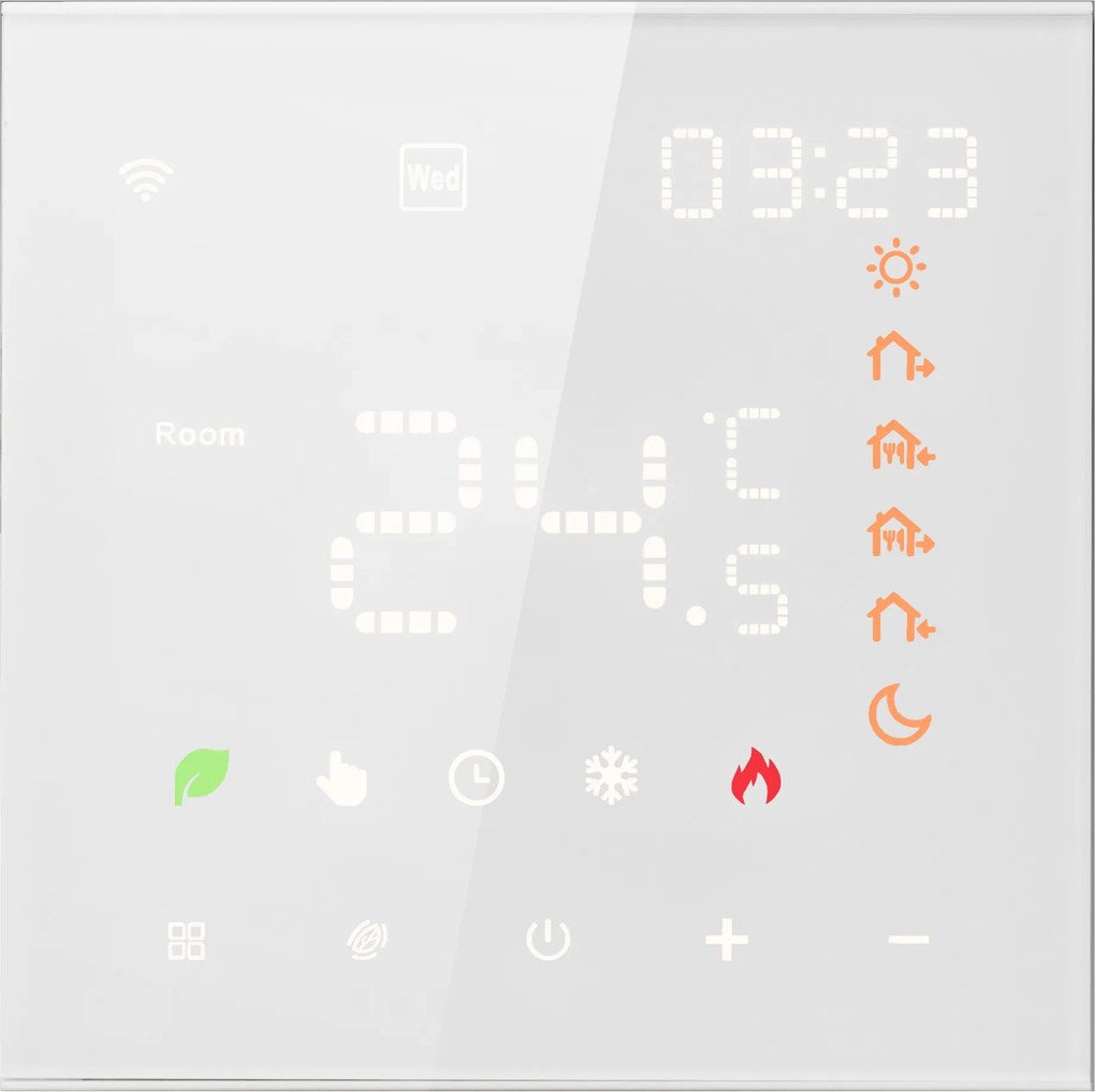 WiFi Termosztát tuya víz-gáz kazán víz padlófűtés fehér