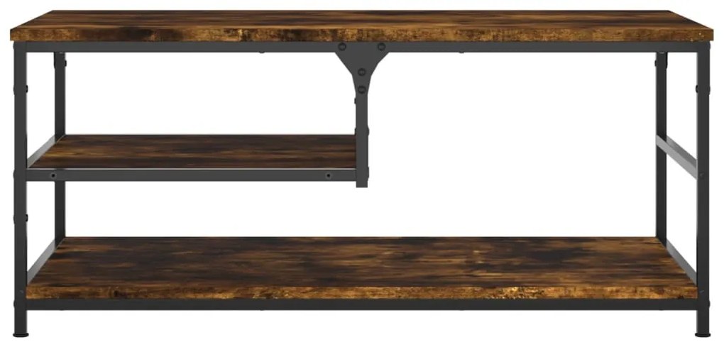 Füstös tölgy színű szerelt fa dohányzóasztal 90 x 49 x 40 cm