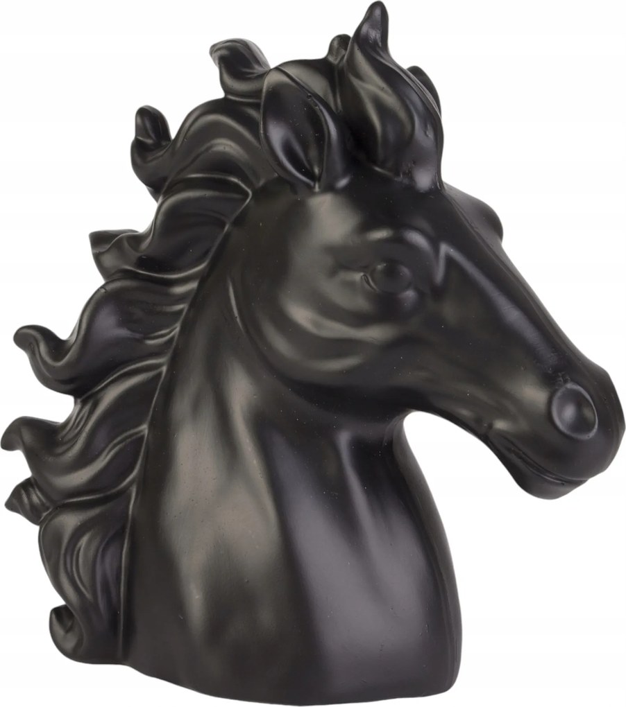 Ló Fej Figura Szobor Fekete 18 CM Díszek Dekorációk Szobába