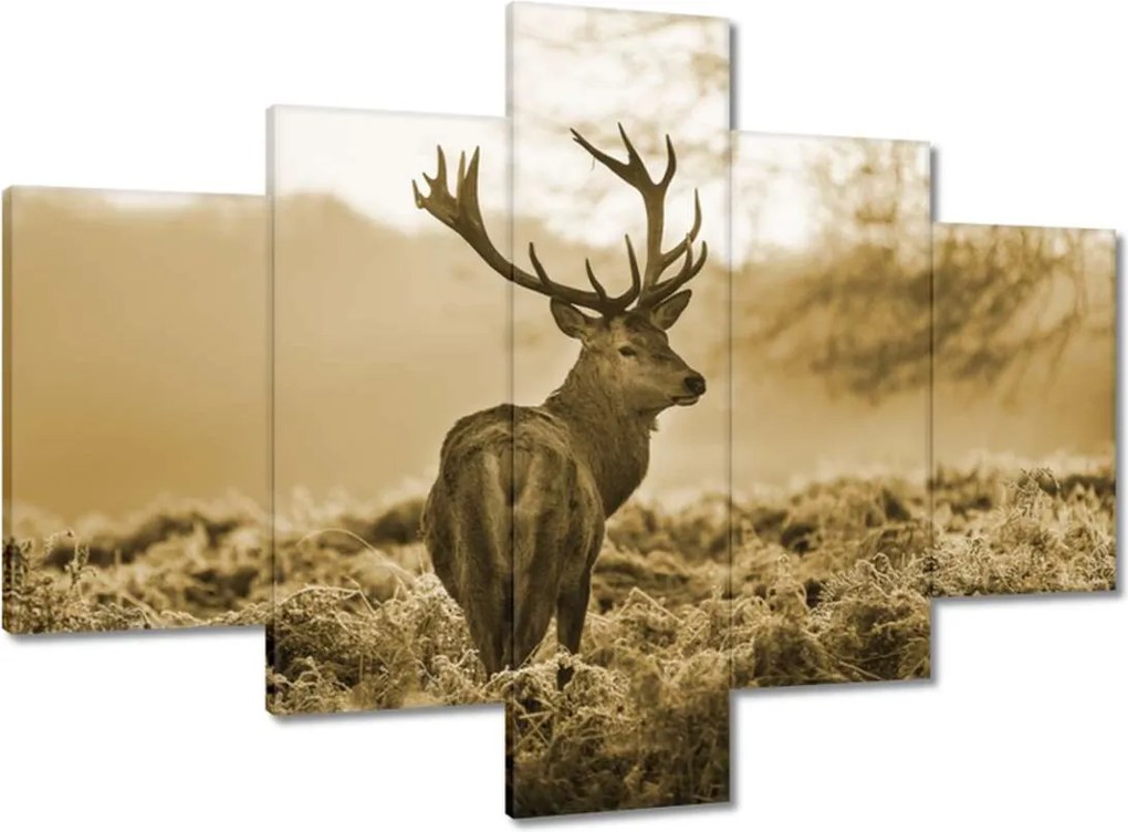 Vászonkép 100x70 Szarvas az erdőben