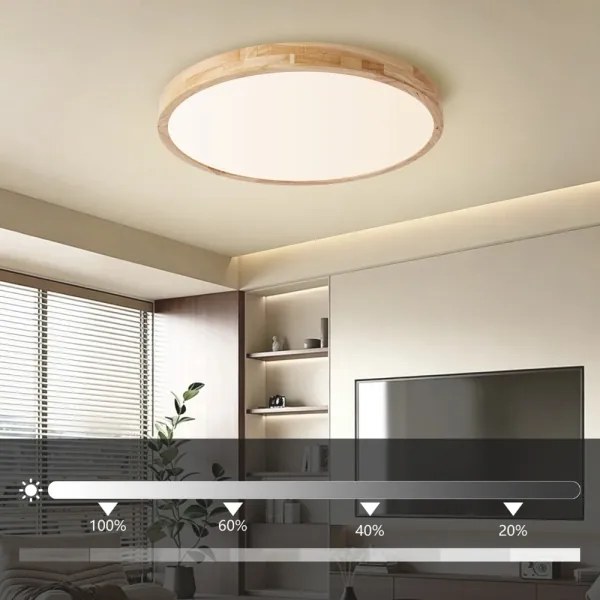 Brilagi - LED dimmelhető lámpatest WOODLINE LED/72W/230V 3000-6000K tölgy átm. 60 cm +távirányító