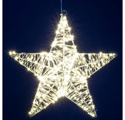 Home KAD40 csillag fém dekoráció, 320db melegfehér micro LED, fém kivitel, 5m tápkábel, adapteres tápellátás, beltéri kivitel