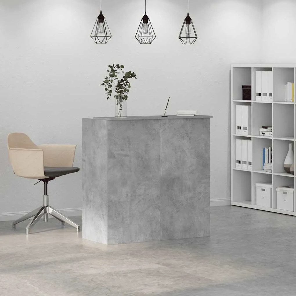 recepciós pult betonszürke 100x50x103,5 cm szerelt fa