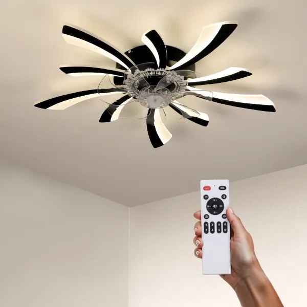 Brilagi-LED állítható lámpa ventilátorral LED/50W/230V 3000-6500K fekete+DO