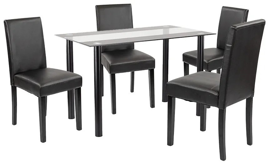 Karin 4+1 étkező garnitúra fekete-fekete