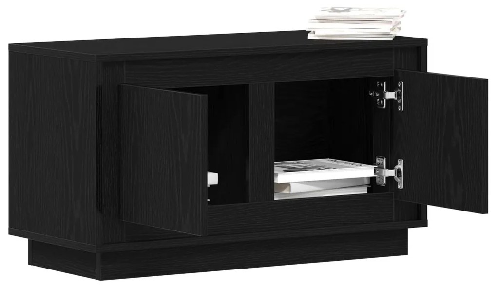 TV Szekrény Fekete Tölgy 80x35x45 cm Műcserép
