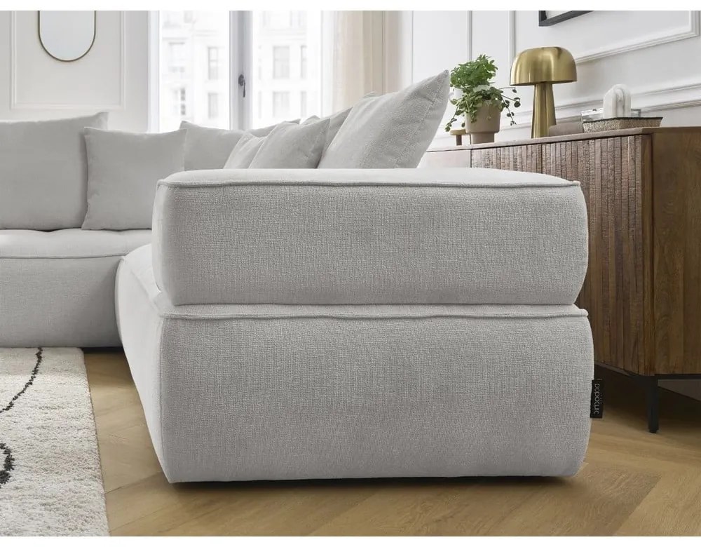 Világosszürke zsenília sarokkanapé (bal oldali-L alakú) Whesley – Bobochic Paris
