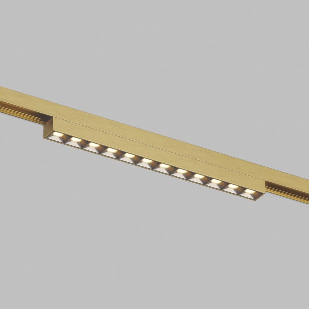 Track light SHINE GRILL ZigBee, 48V, 10W, 2700–6000K, IP20, satin brass, aluminum — DK/EU-5971-SB