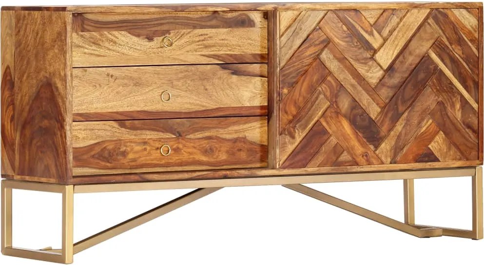 vidaXL tömör akácfából tálalószekrény 118 x 30 x 60 cm