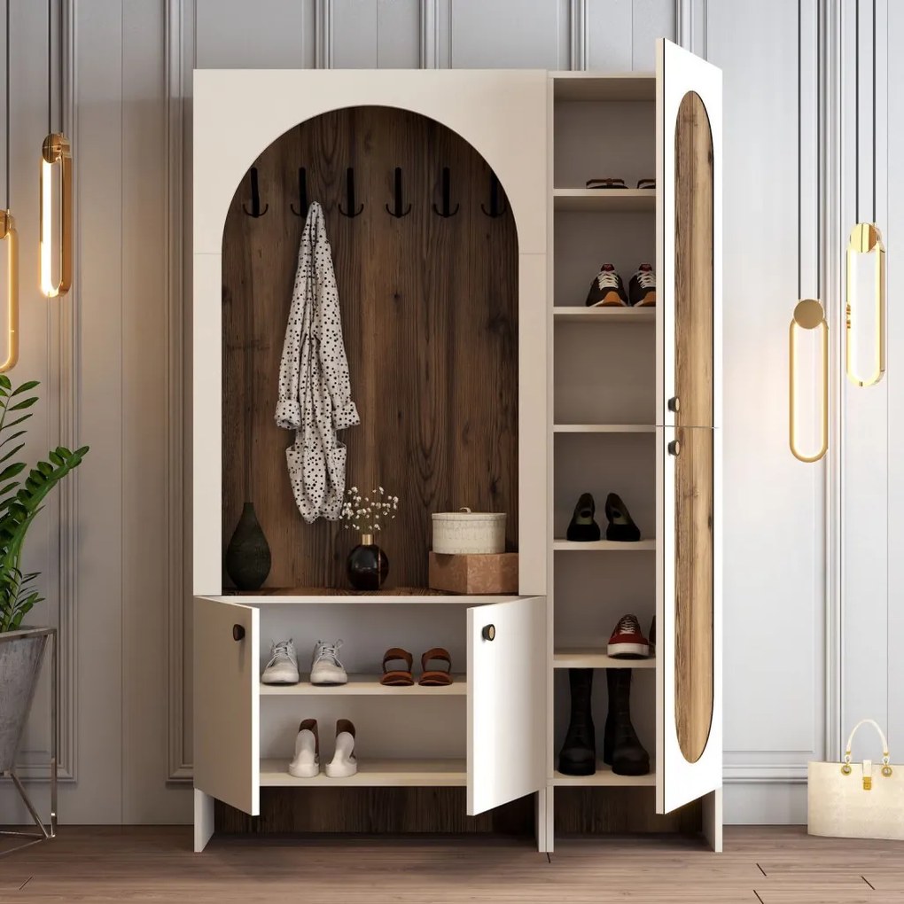 Palermo előszobafal, krém-dió, 135 cm – TR845HCT4241