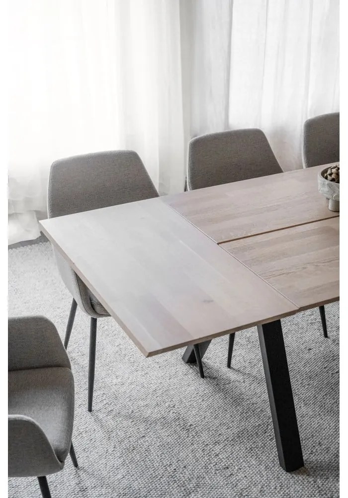 Bővíthető étkezőasztal tölgyfa asztallappal 220x100 cm Carradale - Rowico