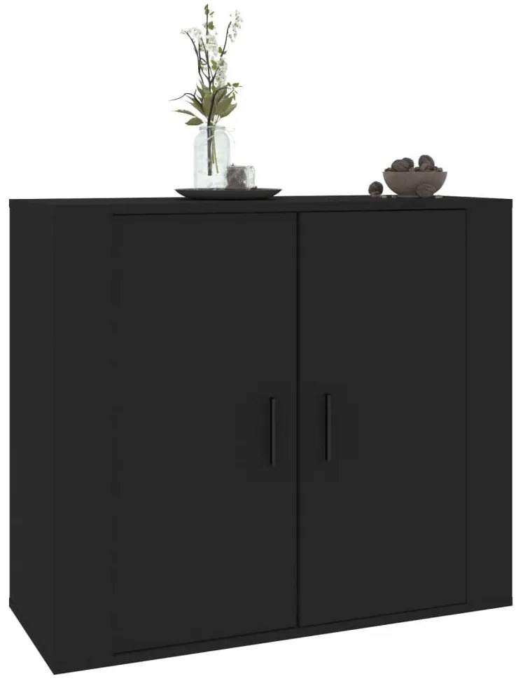 fekete szerelt fa tálalószekrény 80x33 x70 cm