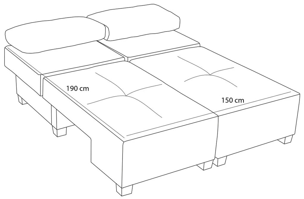 3 személyes kanapéágy Perenna Linen - Szürke