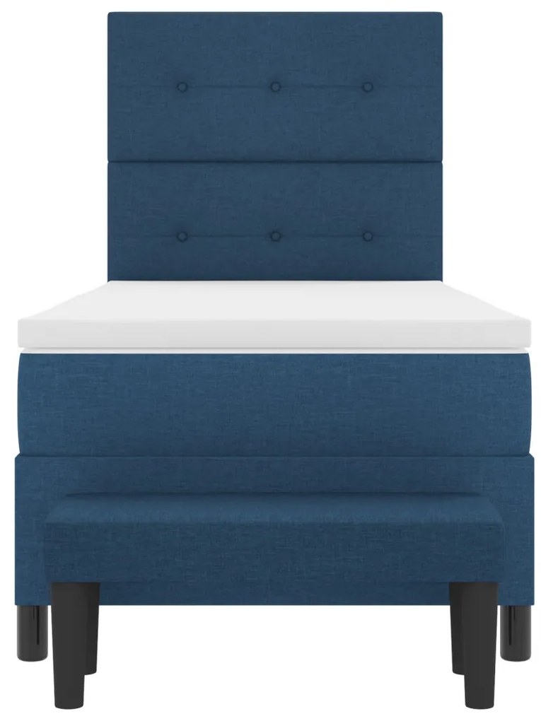 Boxspring Ágy matraccal és padlóval Kék 90x200 cm Szövet