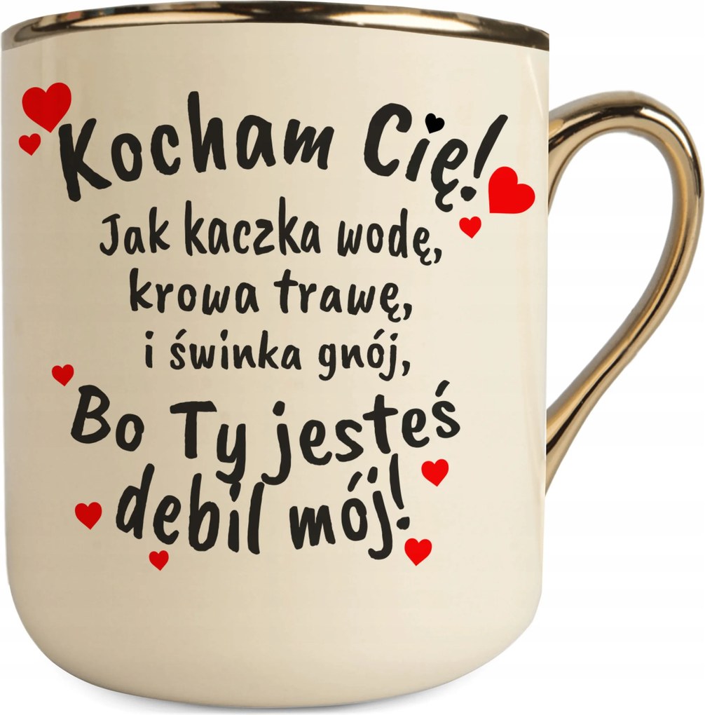 Bögre Krém-arany Szeretlek, Mint Egy Kacsa Víz Vicces Bögre Ajándék