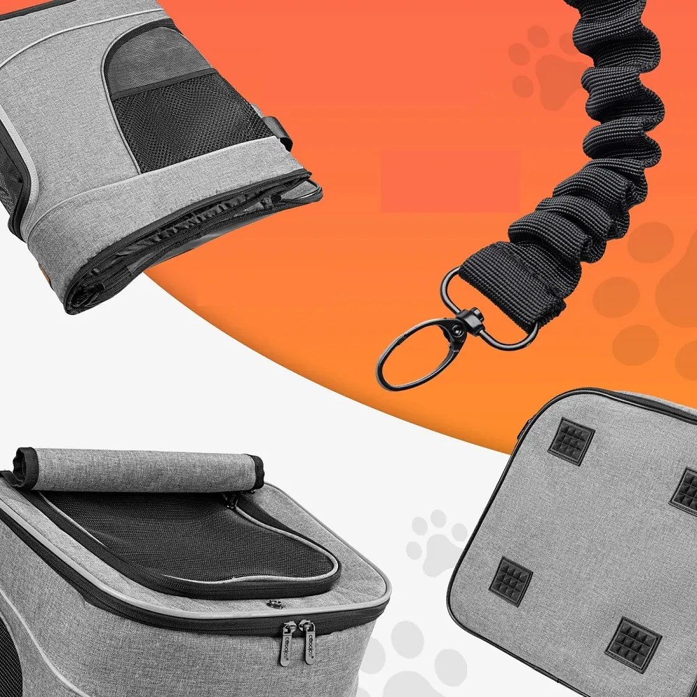 JOY hátizsák kutyáknak és macskáknak, 31x30x41cm, szürke Cadoca