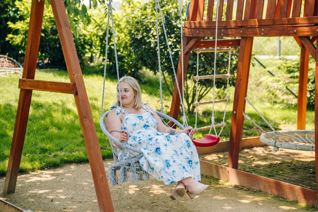 Szürke függőszék KOLUMBIA párnával