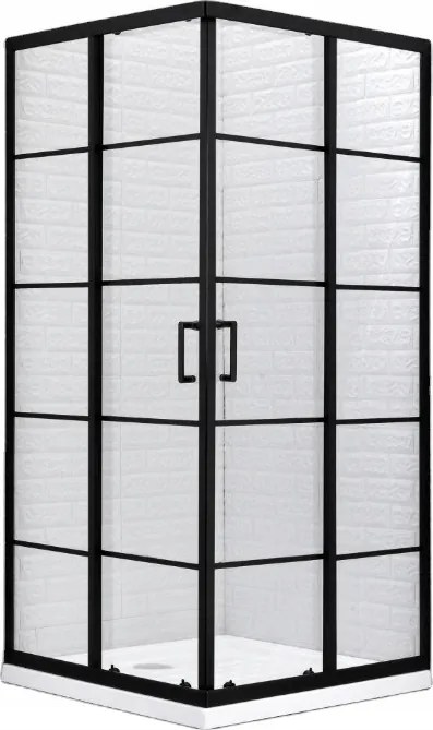 Fekete loft zuhanykabin Black 120x90 cm