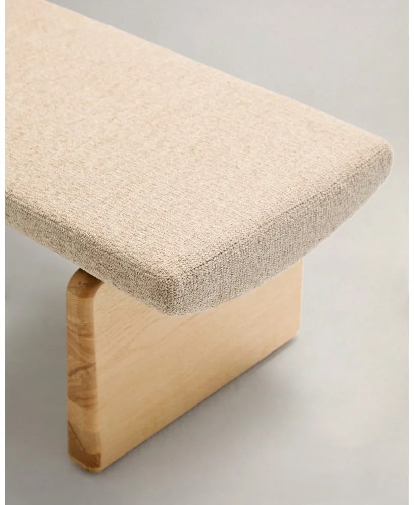 Bézs-natúr színű zsenília pad Topaz – Kave Home