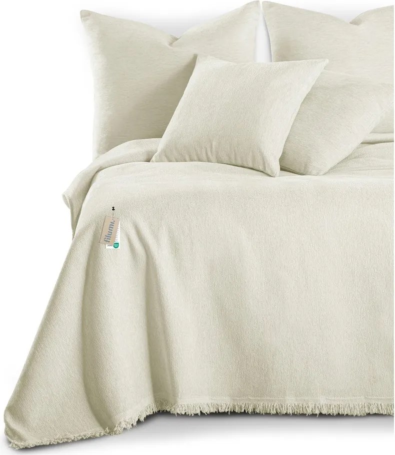 Krémszínű zsenília ágytakaró 220x240 cm Talo – Filumi