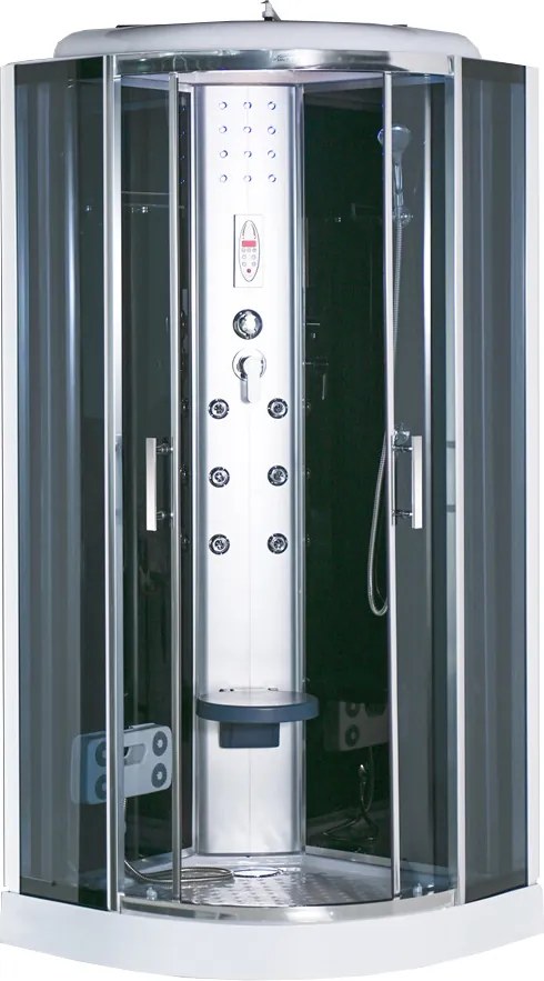 Vital Black hidromasszázs zuhanykabin 90x90 cm-es méretben