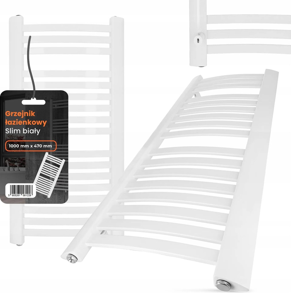 Fürdőszobai radiátor Slim létra radiátor létra 1000 x 470 mm fehér 2G