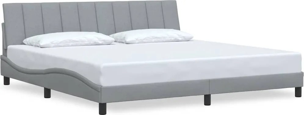 vidaXL világosszürke szövet ágykeret matrac nélkül Hanko 200 x 200 cm