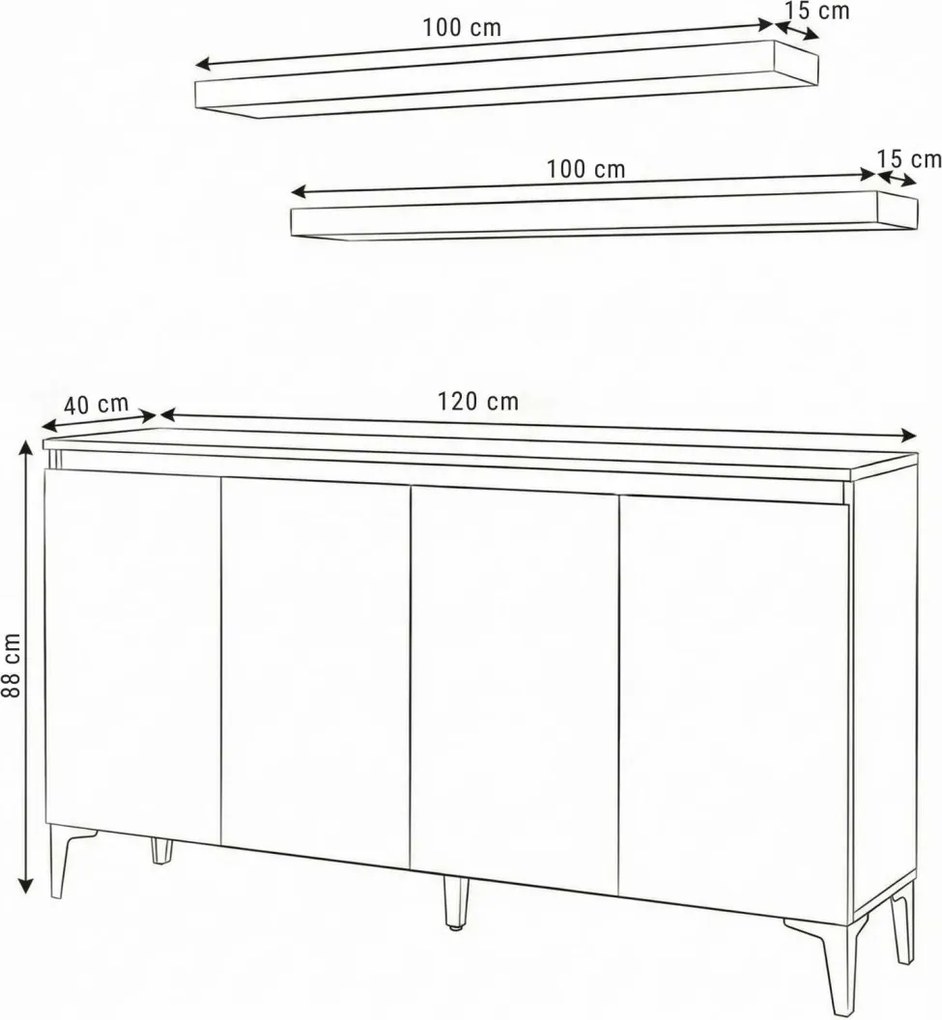 Stella konyhaszekrény, fehér, 120 cm – TR285VST1119