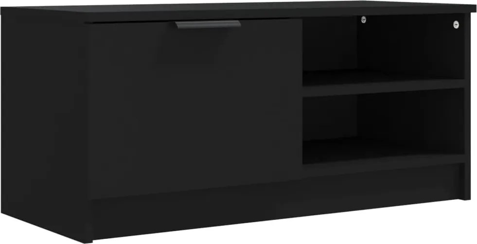 vidaXL fekete szerelt fa TV-szekrény 80 x 35 x 36,5 cm