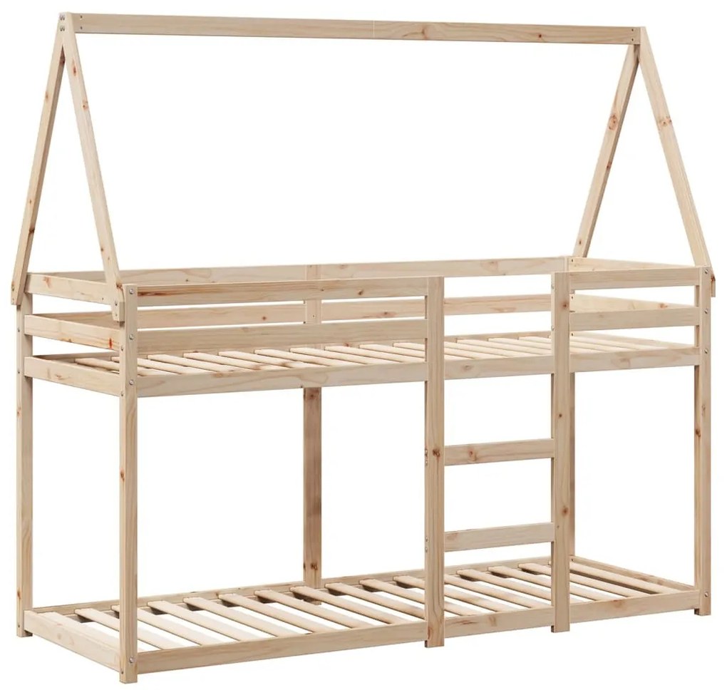 tömör fenyőfa emeletes ágy matrac nélkül 90 x 200 cm